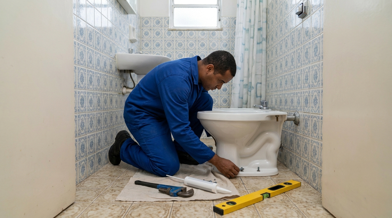 Instalação de vaso sanitário residencial em Guarulhos‑SP
